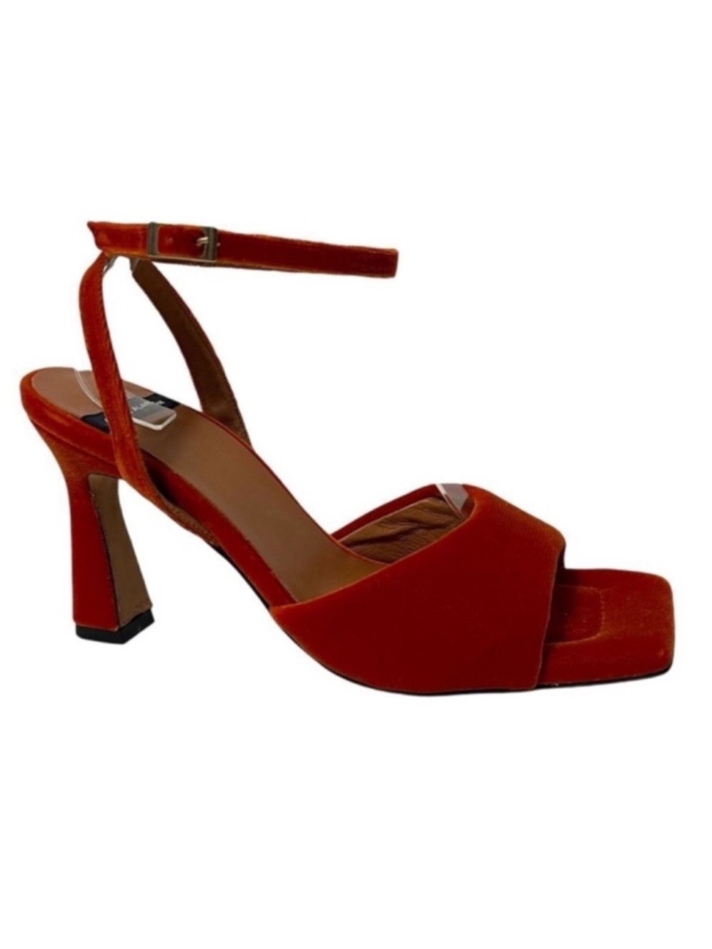 NWOT Anthropologie ANGEL ALARCON Velvet Puffy Ankle Strap Heels 41